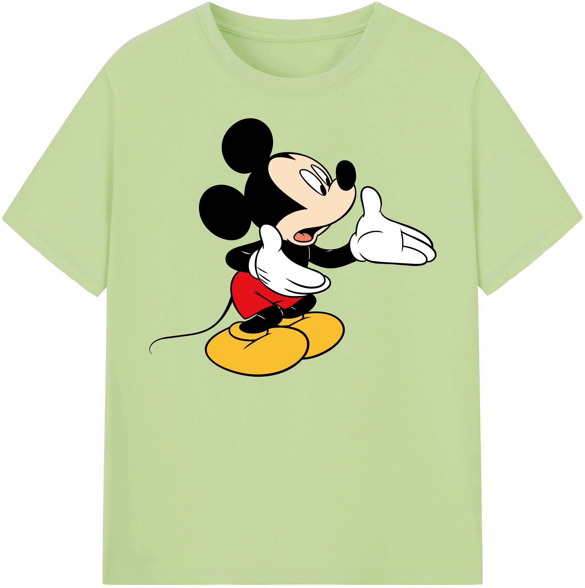 （画像用） ミッキーマウス Mickey Mouse 綿100％半袖Tシャツ（フロントプリント）